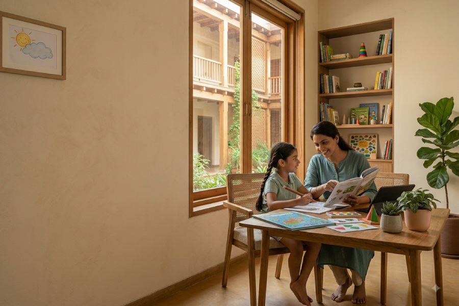 Parent and child learning together